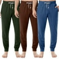 thumbnail image 1 of 3PCS Men's Pajama Bottoms Comfy Lightweight Solid Color Pajamas Drawstring with Pockets Sleepwear Lounge Pants Baggy Relaxed Fit Elastic Waist Button Fly Pjs Bottoms Sleepwear,L, 1 of 7