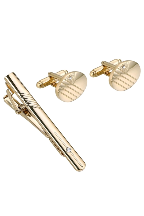 3PCS Mens Suit Cufflinks with Tie Pin for Formal Occasion Business Tie Clip for Evening Party Fashionable Cuff Buttons