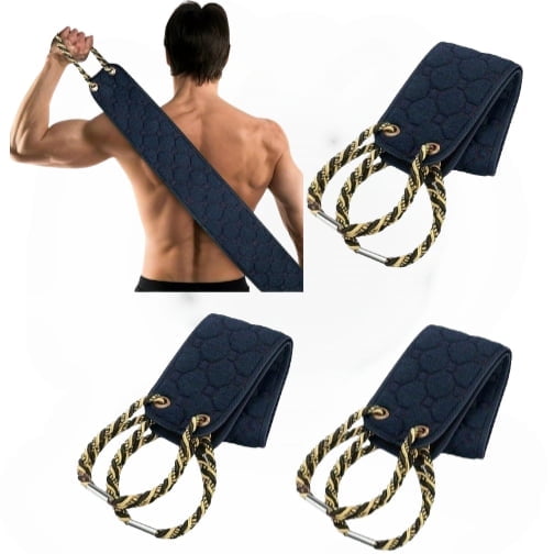 3PCS Men's bath towel, with Upgraded Handles, 38.5 Inch Double-Sided for Men & Women (Black)