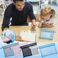thumbnail image 1 of 3PCS Mesh Zipper Pouch Bags,A5 Transparent Double-Layer Mesh File Bag,File Folders,Files Category Bag,Plastic Zipper Pouches for Organizing and Storage,For Office Supplies, 1 of 9