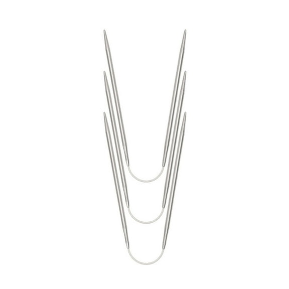 3PCS Metal Circular Knitting Needle with Wire Stainless Steel Circular Weaving Needle for Sock Blankets Hat Weaving