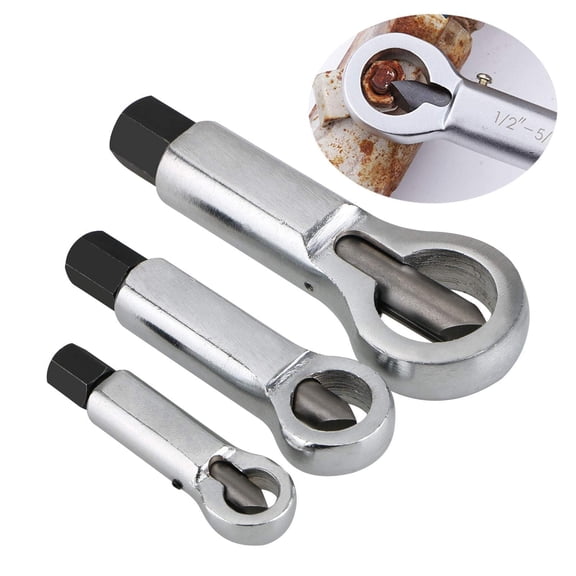 3PCS Metal Nut Splitter Set, Manual Nut Cracker & Remover Tool, Heavy Duty Rusted Nut Breaker Extractor for 912mm, 1216mm, 1622mm Bolts