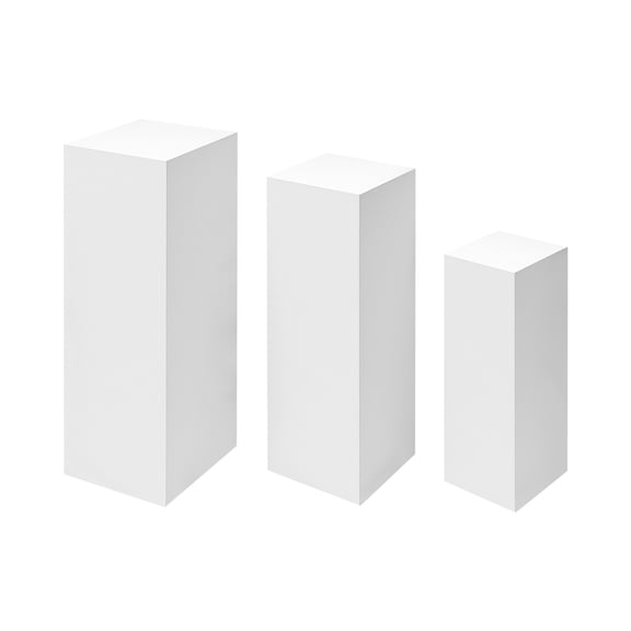 3PCS Metal Pedestal Stands, Square Pedestal Stands, Flower Dessert Table Cube Display Pillars, for Birthday Wedding Party Decorations