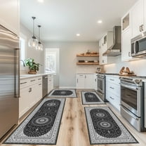 3PCS Microfiber Non-Slip Rugs for Kitchen Indoor Bohemian Mats Washable Super Absorbent Plush Boho Rugs Home Decor