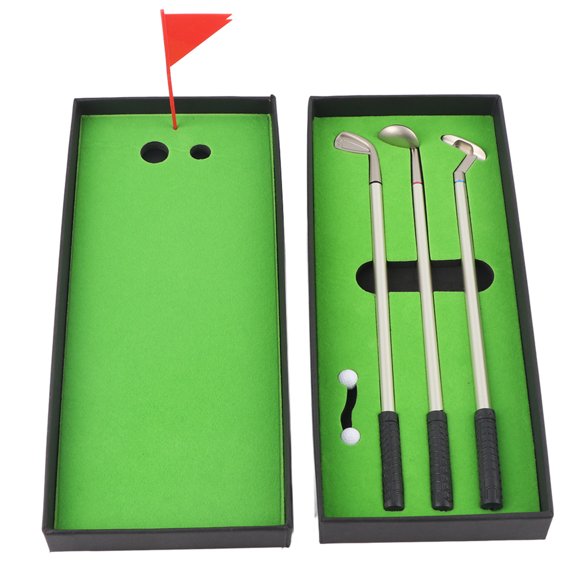 3PCS Mini Golf Clubs Ball point Pen Set with Balls Flag Stationery Decorations