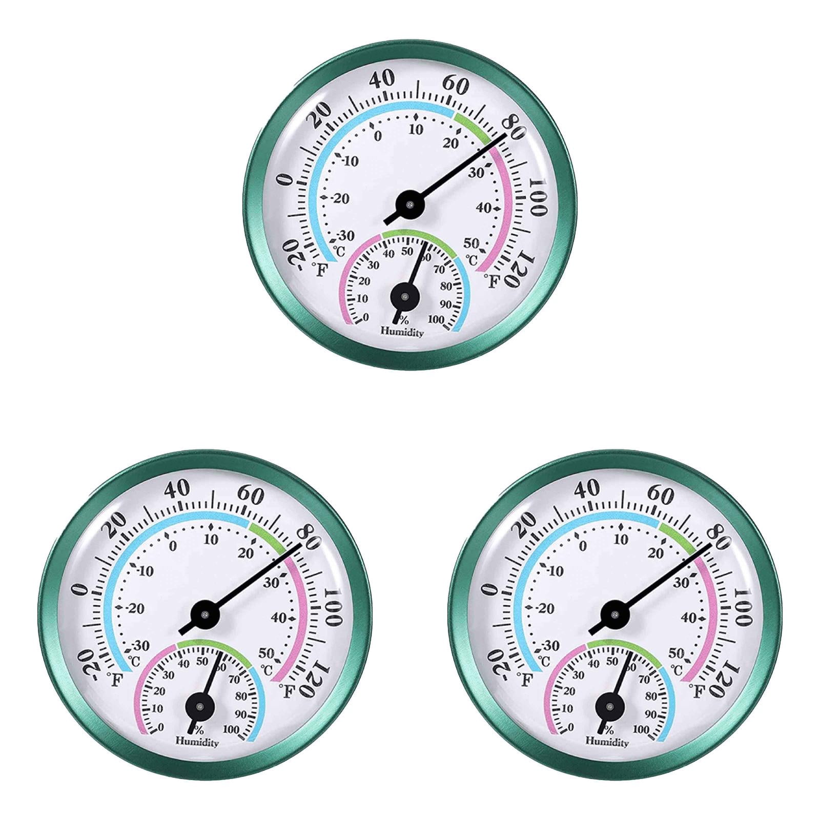 3PCS Mini Indoor Temperature Hygrometer Analog, Temperature Humidity Gauge for Home, Room, Outdoor, Hygrometer Analog Hygrometer for Indoor And Outdoor Use 2inch