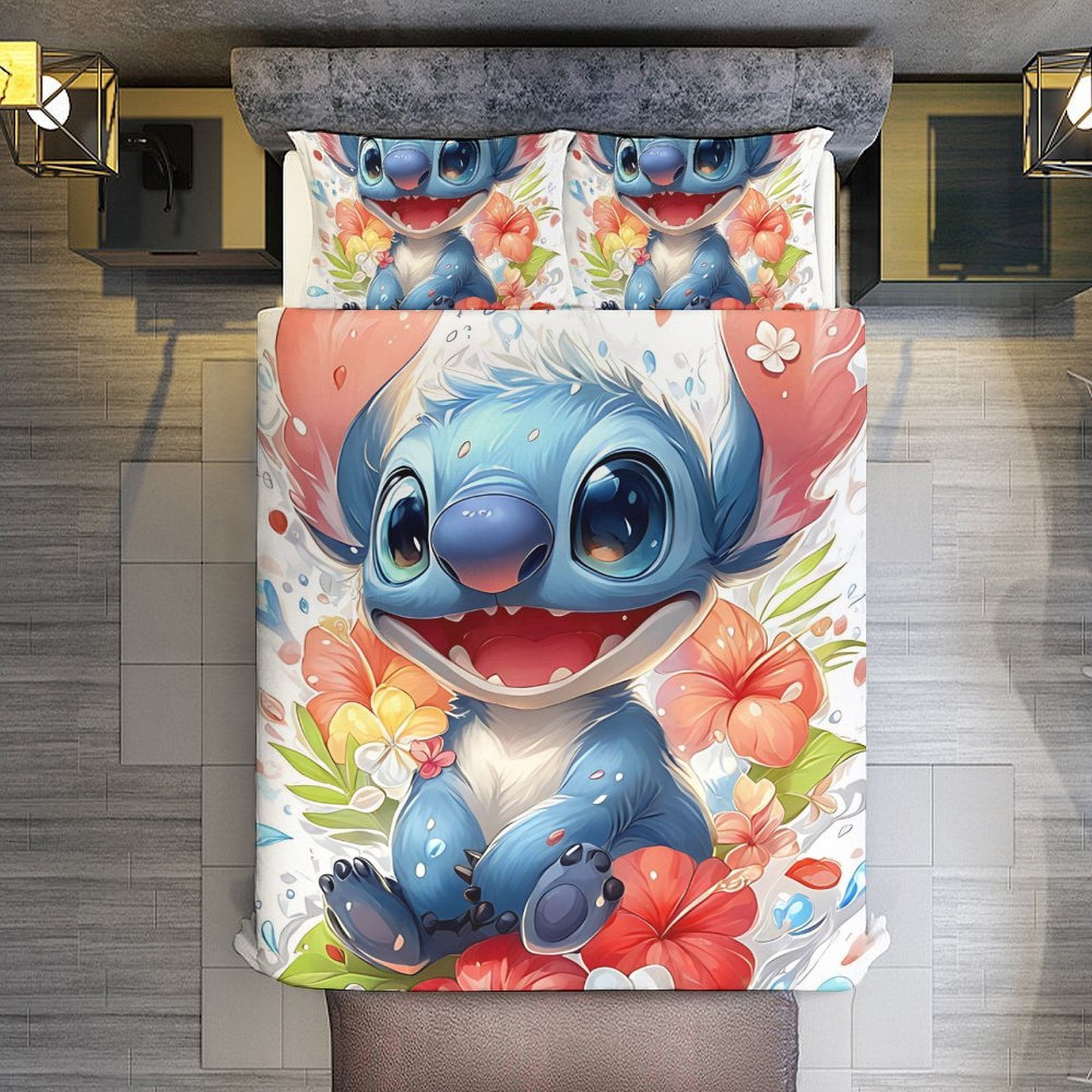 3PCS Modern 3D Stitch Cartoon Duvet Cover Set Twin 1 Duvet Cover And 2 3PCS Modern 3D Stitch Cartoon Duvet Cover Set Twin 1 Duvet Cover And 2