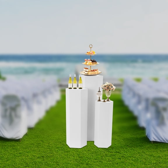 3PCS Modern Hexagonal Iron Display Racks for Candy Buffet Dessert Flower Plant Display Photography Background