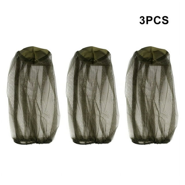 3PCS Mosquito Head Net Mesh Bug Insect Face Netting Cover for Hats