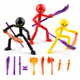 thumbnail image 1 of 3PCS Multi-joint Flexible Movable Stick Figure Toy, DIY Assembled Adjustable Action Figurine With Rotatable Joints For Handmade Assembly Game And Desktop Ornament Decoration, 1 of 8