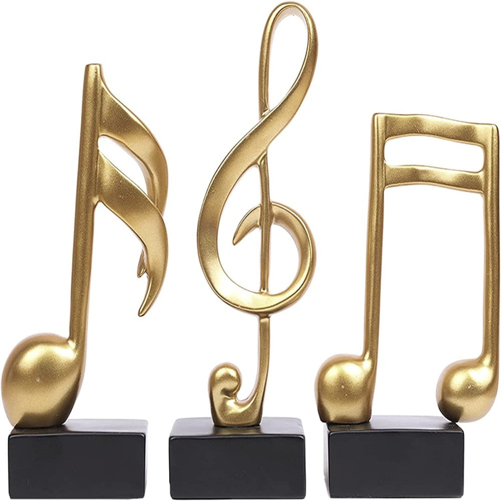 3PCS Musical Sculptures Music Note Figurine Statue Decorative Ornaments ...