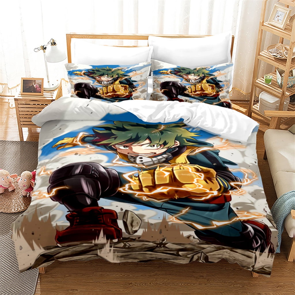 3PCS My Hero Academia Bedding Bed Set Twin Full Queen King Size Deku Todoroki Bakugou Action
