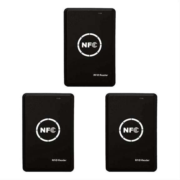 3PCS NFC Smart Card Reader IC RFID Card Reader RFID Copier Duplicator 13.56MHz & 125KHz Encrypted Programmer,3 x NFC Card Reader 3 x USB Cable,Black