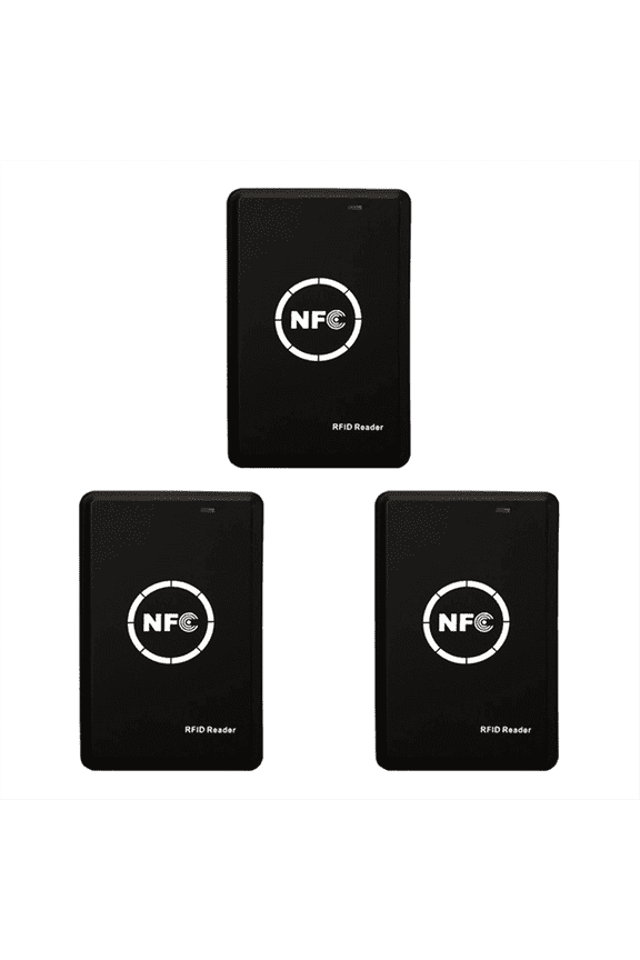 3PCS NFC Smart Card Reader IC RFID Card Reader RFID Copier Duplicator 13.56MHz & 125KHz Encrypted Programmer,3 x NFC Card Reader 3 x USB Cable,Black