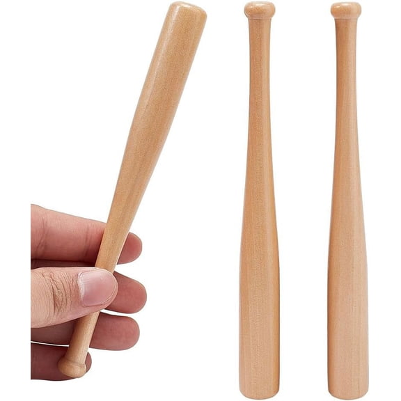 3PCS Natural Wood Baseball Bat Mini Baseball Bats Tiny Baseball Bat Beads Baseball Stand Display Holder Home Display Decorations Creative Craft