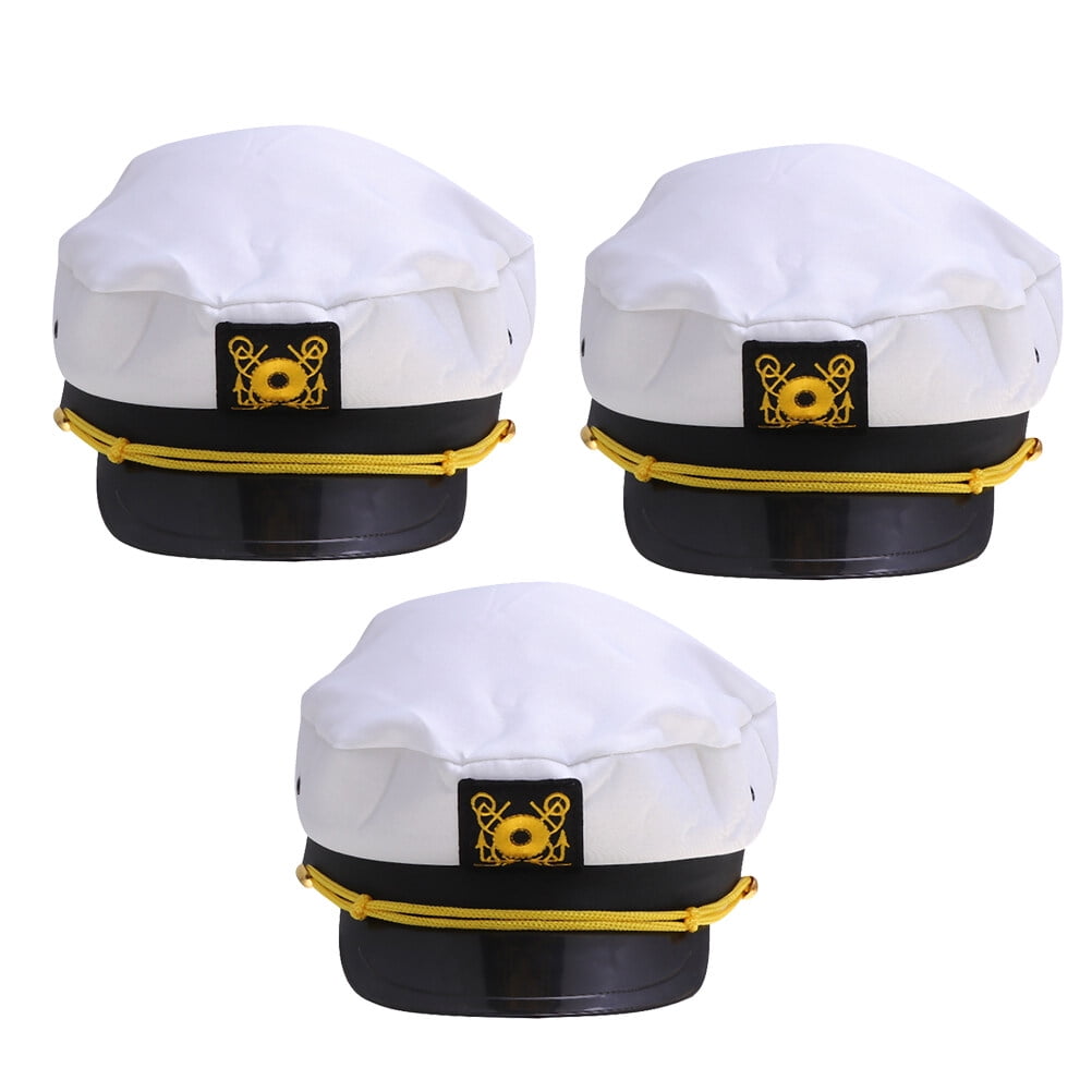 3PCS Navy Sailor Adult Performance Show Hat Funny Captain Hat Yacht