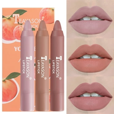 3PCS Nude Lipstick Set Matte Lip Stick Waterproof Long Lasting Lipstick Non-Stick Cup Velvet Lip Gloss Lip Stain Professional Lip Makeup Matte Lipstick Set, 24 Hour Long Lasting Waterproof Lip Gloss