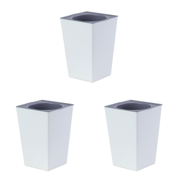 3PCS Outdoor Indoor Planter Pots - 17.2 Inch Tall Flower Pot with Drainage, Modern Pedestal Planters for Front Porch, Balcony, Deck, Large Decorative Pots for Trees, Flowers &