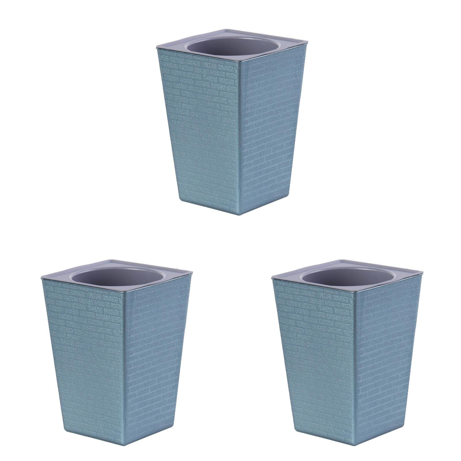 3PCS Outdoor Indoor Planter Pots - 17.2 Inch Tall Flower Pot with Drainage, Modern Pedestal Planters for Front Porch, Balcony, Deck, Large Decorative Pots for Trees, Flowers &
