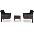 thumbnail image 1 of 3PCS Outdoor Rattan Conversation Set Patio Garden Sofa Black, 1 of 7