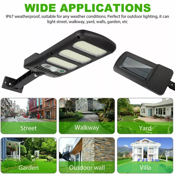 3PCS Outdoor Solar Wall Light LED Motion Sensor Bright Flood Street Lamp 3 Mode