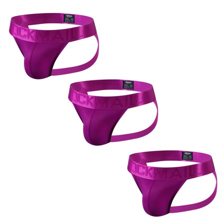 3PCS/Pack Mens Thongs Jockstrap Low Rise Athletic Supporter Jockstrap Mens Breathable Briefs Jockstrap