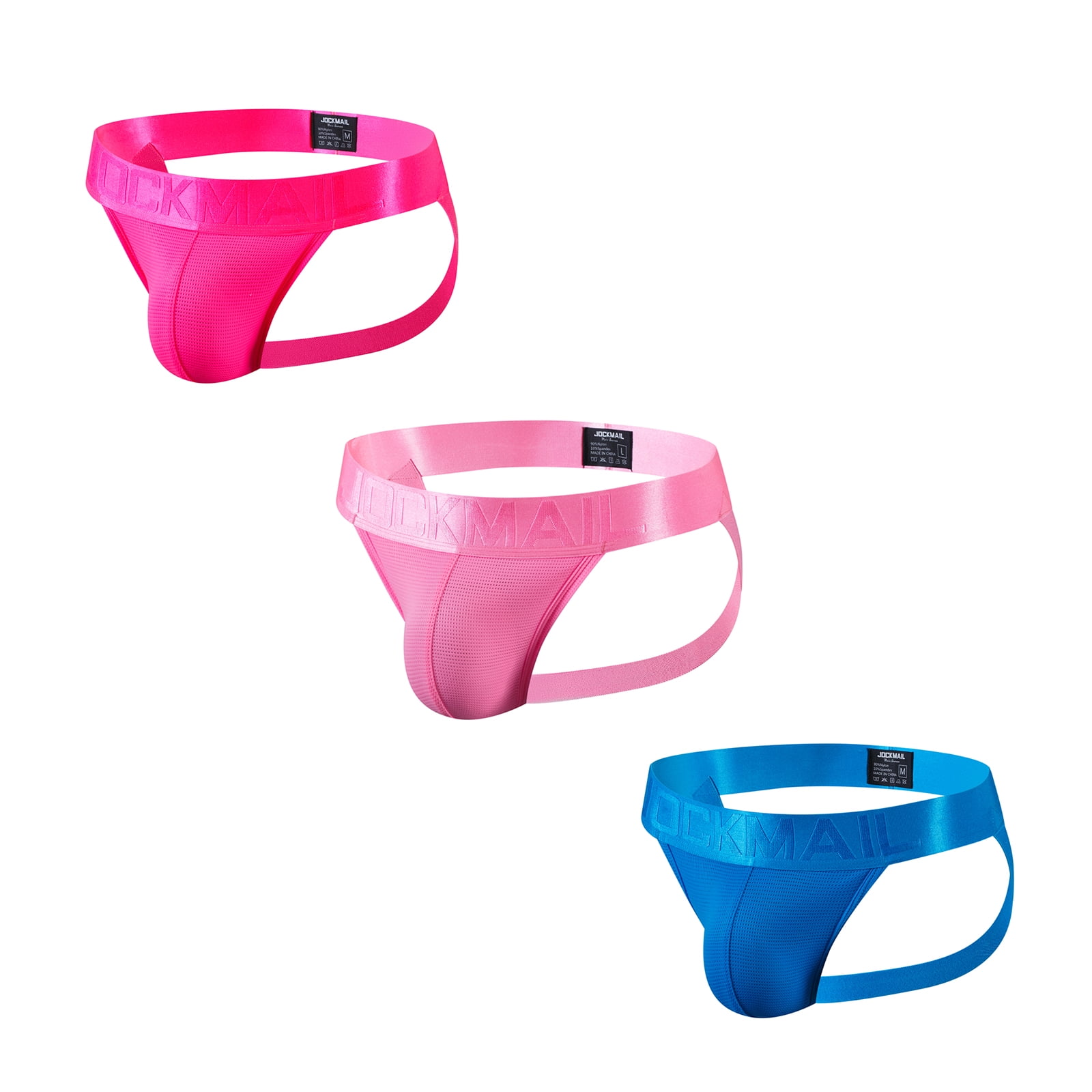 3PCS/Pack Mens Thongs Jockstrap Low Rise Athletic Supporter Jockstrap