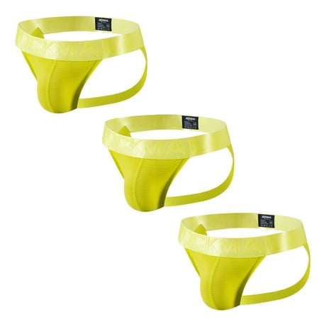 3PCS/Pack Mens Thongs Jockstrap Low Rise Athletic Supporter Jockstrap Mens Breathable Briefs Jockstrap