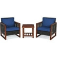 thumbnail image 1 of 3PCS Patio Wicker Furniture Set Rattan Outdoor Sofa Set with Cushion Navy, 1 of 5