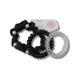thumbnail image 1 of 3PCS Pearl Scrunchie & Spiral Coil Hair Ties Set, 1 of 4