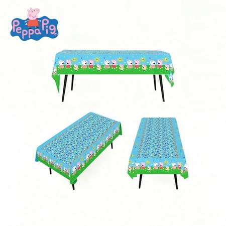 3PCS Peppaa Pig Paper Tablecloth Set Decorative Disposable Table Covers Eco-Friendly Paper Tablecloths for Home Gatherings Dining Events Holiday Celebrations