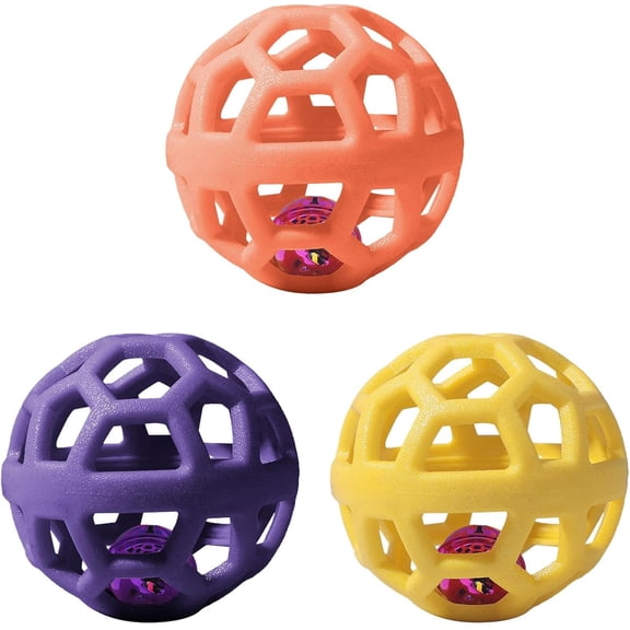 3PCS Pet Bell Ball Toy,Suitable for Dogs, Cats, and Other Animals. Safe and Durable, bite-Resistant Design, Interactive Toy, Promotes Activity, an Essential Daily Plaything for Pets.