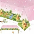 thumbnail image 1 of 3PCS Pink Winnie Baby Shower Tablecloth Classic Pooh Party Table Cloth for Girl Disposable Plastic Table Cover First Birthday Gender Reveal Supplies（54x108in）, 1 of 5