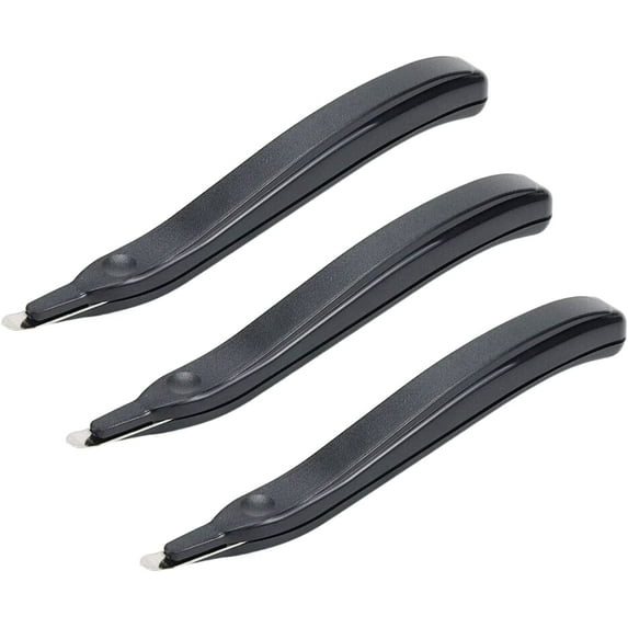 3PCS Plastic Black Staple Remover Puller,Stapler Remover Black,Professional Magnetic Staple Remover Puller Staple Puller Tool,Staple Remover Tool Office,5.94×0.62×0.86inches
