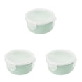 thumbnail image 1 of 3PCS Plastic Food Storage Containers with Lids 500Ml, Leakproof Snap Lock Round Airtight Meal Prep Containers Lunch Box Containers for Soup, Leftover, Freezer/Dishwasher Safe, Bpa Free(Green), 1 of 5