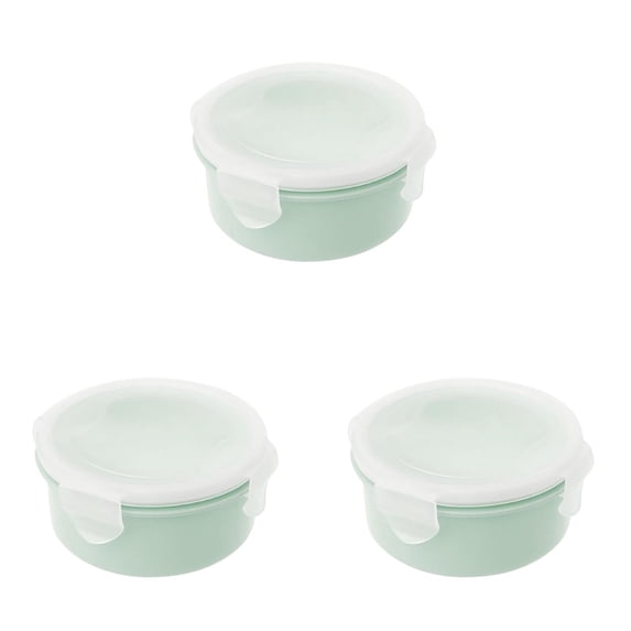3PCS Plastic Food Storage Containers with Lids 500Ml, Leakproof Snap Lock Round Airtight Meal Prep Containers Lunch Box Containers for Soup, Leftover, Freezer/Dishwasher Safe, Bpa Free(Green)