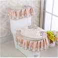 thumbnail image 1 of 3PCS Pleuche Embroidery Lace Toilet Mat Toilet Seat Cover/Lid Cover/Tank Cover Set, 1 of 2