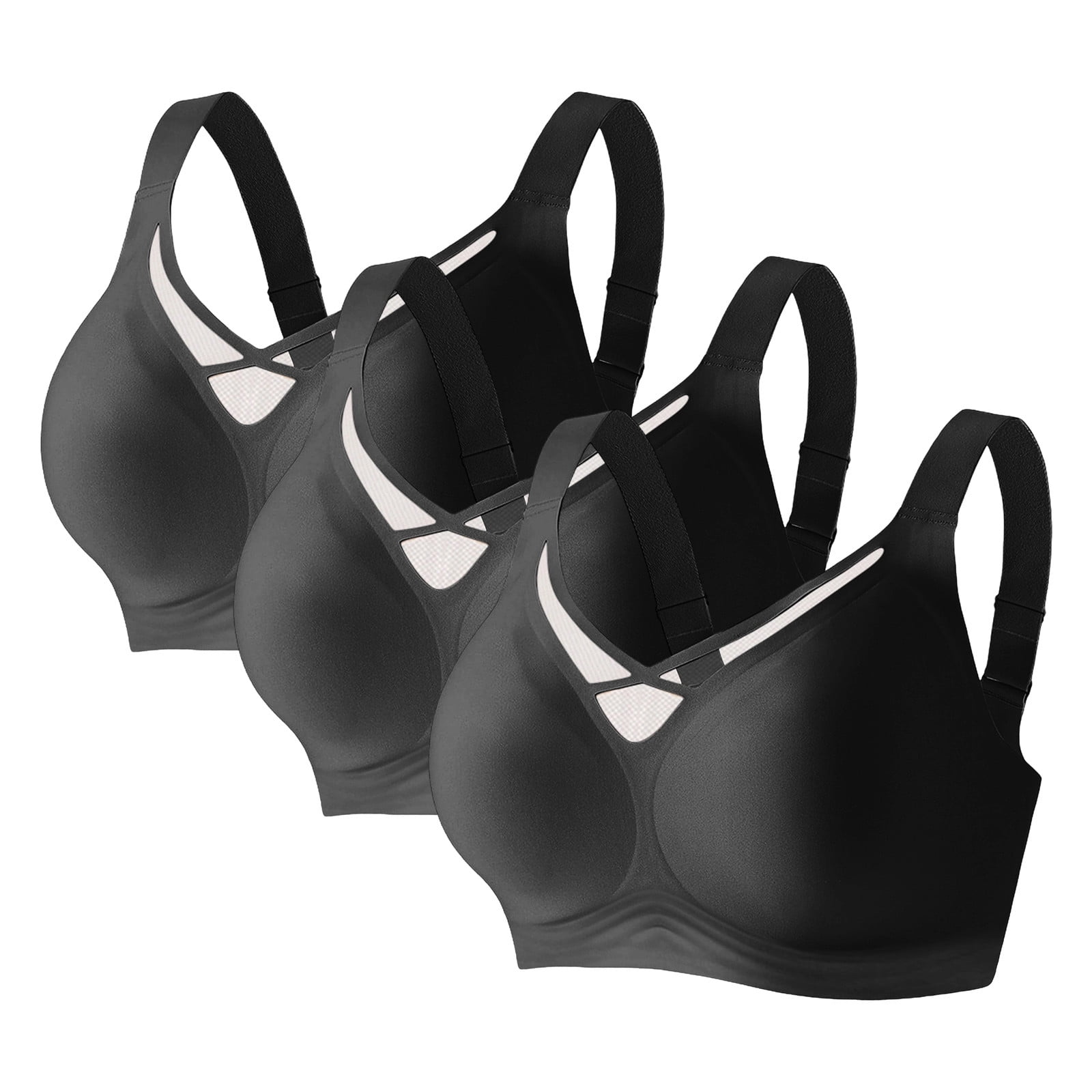 3PCS Plus Size Jelly Bras for Women No Underwire Soft Padded Wireless ...