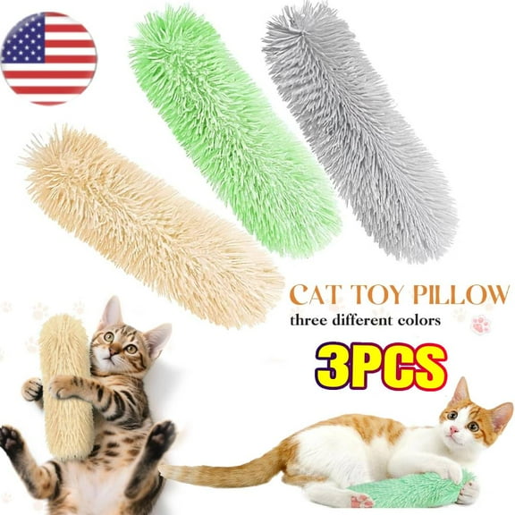 3PCS Plush Pillow Cat Toys Soft & Durable Crinkle Sound Catnip Toys Indoor Toys