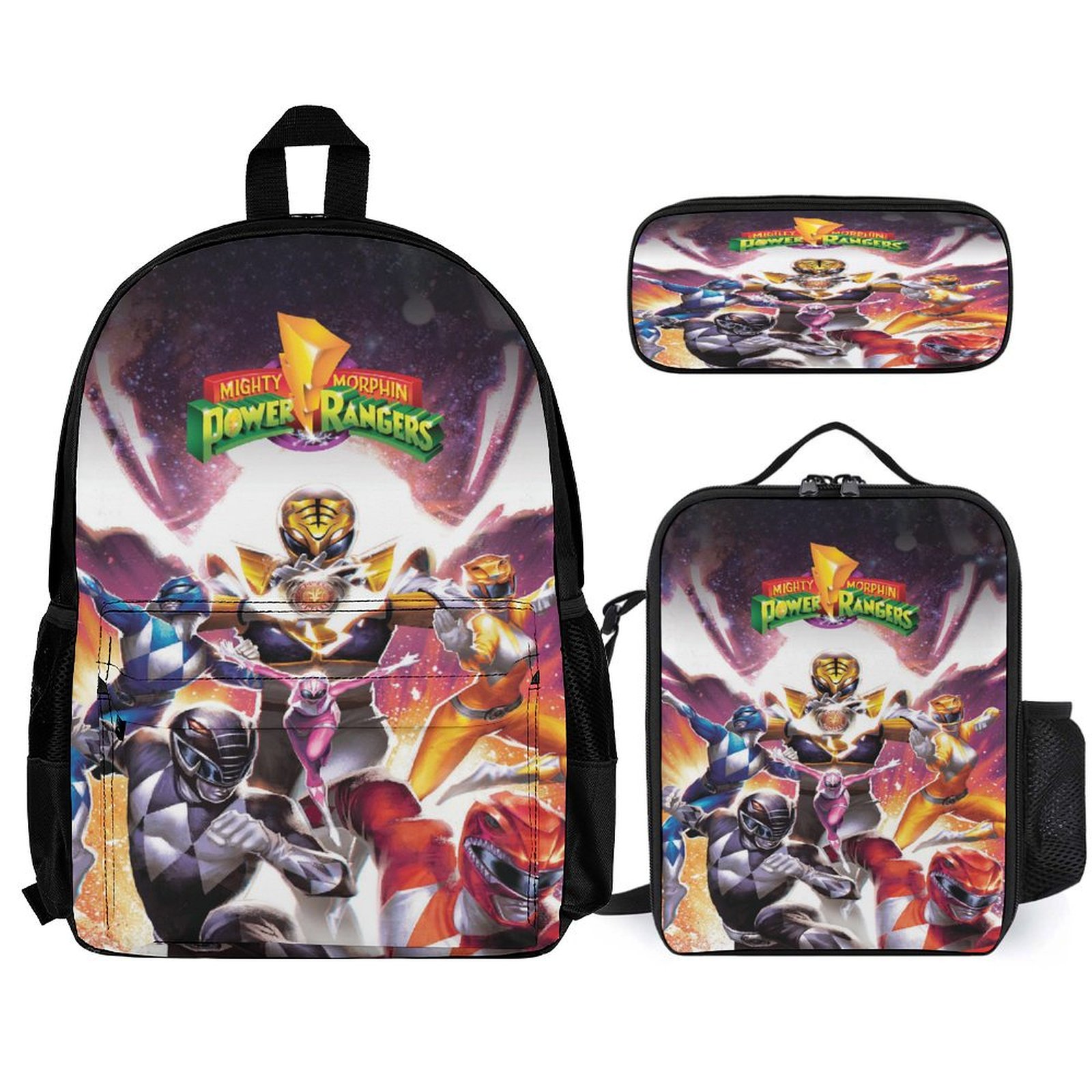 3PCS Power Rangers Backpack with Lunch Box Pen Bag Backpack Set ...