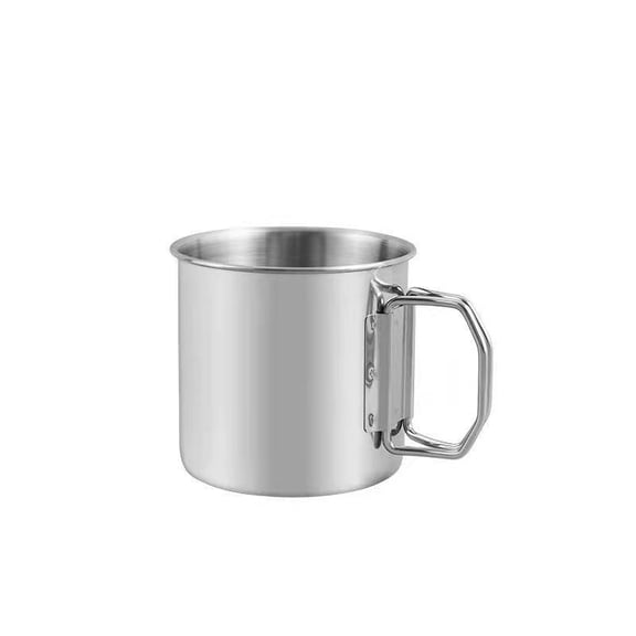 3PCS Premium 304 Stainless Steel Collapsible Camping Cup with Ergonomic Foldable Handle 250ml/8oz, CE-Certified, Anti-Slip Base & Shatterproof Design for Hiking, Picnics & Outdoor Adventures