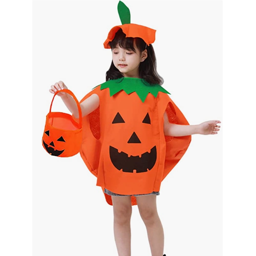 3PCS Pumpkin Costume for Kids Children Halloween Pumpkin Cosplay Party