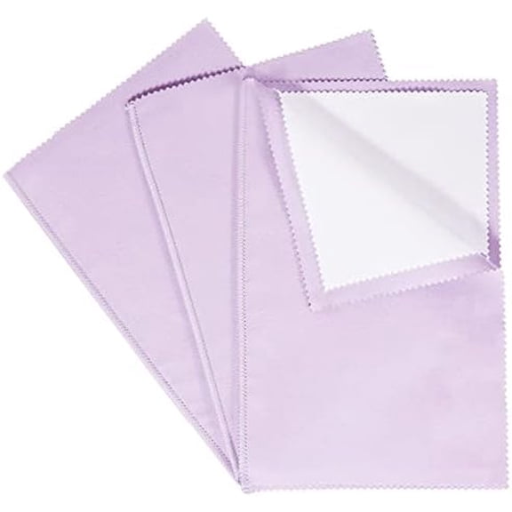 3PCS Purple Silver Polishing Cloths, 10"x12" Jewelry Cleaning Cloths for Gold, Silver, Platinum, Watch, Coin, Tarnish Remover, Reusable & Streak for Jewelry Lovers