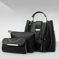 thumbnail image 1 of 3PCS Purses for Women Tote Purse, Women's Handbags and Wallets Women's Shoulder Bag Fashion Vintage 3-Piece Set Top Handle Satchel Bag Tote Work Bag with Matching Clutch(Black), 1 of 8