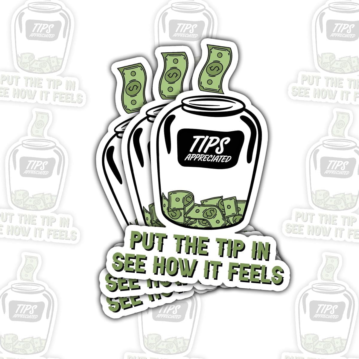 (3PCS) Put The Tip in See How It Feels Sticker, Tip Jar Stickers 3 Inch ...