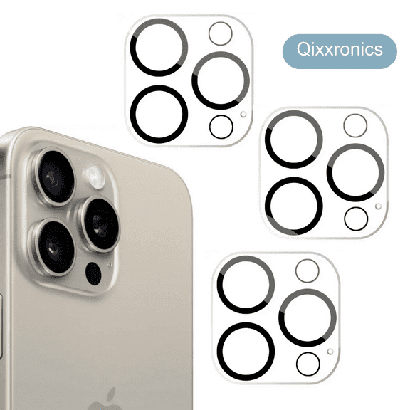 3PCS Qixxronics Camera Lens Protector for iPhone 16 Pro Max Clear Tempered Glass Lens Cover Flim