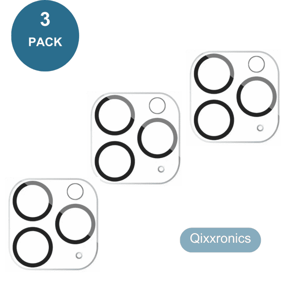 3PCS Qixxronics for iPhone 11 Pro Camera Lens Protector Clear Tempered Glass Lens Cover Flim