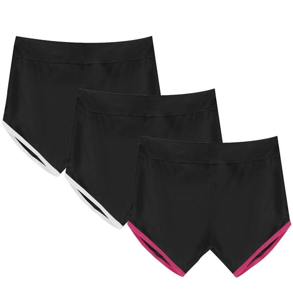 3PCS Quick-Dry Yoga Shorts Yoga Shorts Pants Bandage Elastic Waist Casual Short Pants on Clearance,Multicolor M