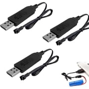 3PCS RC USB Battery Charger with SM-2P Connector Plug 3.7V Battery Charger Cable USB Compatible 3.7V USB Charger Cable for Nicd/Nimh/Lipo Batteries with Led Indicator for RC Car Child Toy Car