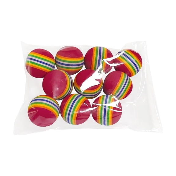 3PCS Rainbow Cat Toy Balls Interactive Soft EVA Foam Pet Exercise Toys for Indoor Play and Chasing Lightweight Fetch Balls for Cats and Small Breed Dogs - B,Size L